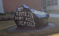 Someone painted the rock at my college with a nice message