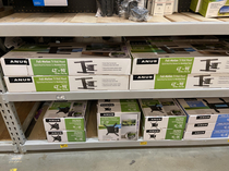 Someone took a marker to all the ss on these TV wall mounts at Lowes