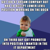 Sometimes it pays to settle for a low level job