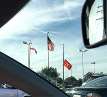 Sothe McDonalds flag is at half-mast today