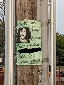 Spotted this yard sale sign tonight