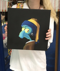 Squid with the Pearl Earring My students art final