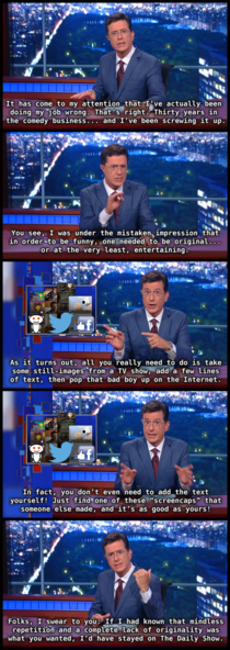 Stephen Colbert is getting pretty snarky