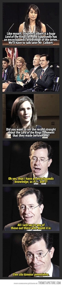 Stephen Colbert King of the Geeks Leader of LOTR fangirls