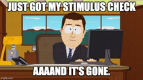 Stimulus and bills arrive at the same time