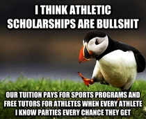 Students who actually care about their education should receive more full-ride scholarships than athletes