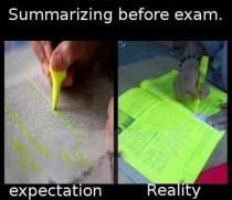 Summarizing before an exam