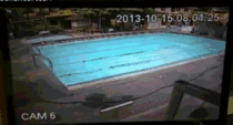 Swimming pool in an earthquake