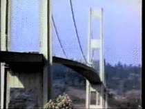 Tacoma bridge swaying massively