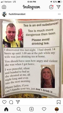 Tea is the evil drink