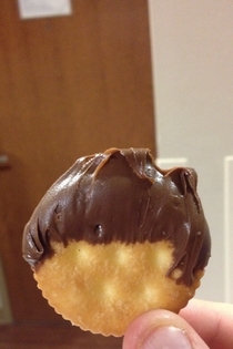 Tell me this Nutella covered Ritz doesnt look like its about to present the evening news