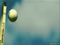 Tennis ball gets nearly flat due to  MPH serve