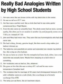 Terrible high school analogies