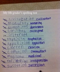 th grade spelling test