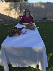 Thanksgiving  - I was worried about my mom being alone this year she definitely hasnt lost her sense of Humor