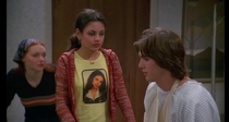 That s Show Mila Kunis wearing a t-shirt with a picture of herself