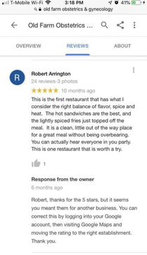 That time my OBGYN office got this google review