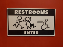 The bathroom sign at a Mexican restaurant that just opened near me Seems legit