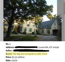 The buyer of the most expensive home in Louisville KY last month