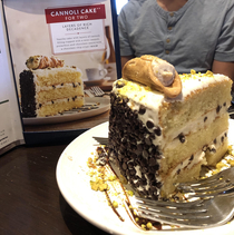 The cannoli cake at Carrabbas was bigger than expected
