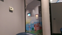The car dealership Im at has a childrens room I looked in to see what cartoon was playing