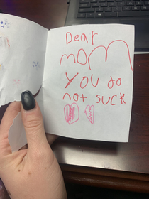 The card my  year old son gave me today that I will cherish forever
