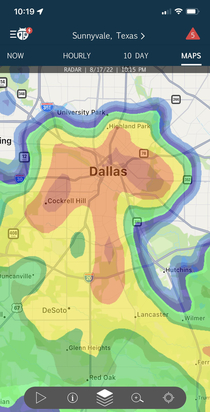 The Dallas area was finally pounded by some long hard rain last night