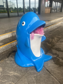 The Dolphin trash cans at Cebu Ocean Park 