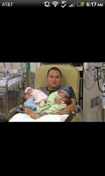 The face of a new father of quadruplets