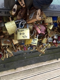 The first lock I see on the Pont des Arts bridge in Paris such a beautiful tradition
