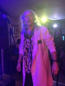 The guitarist in a friends band dressed up as Doc Brown I refuse to believe hes not actually Doc Taken by the finest Irish Potato