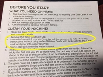 The instructions for a Mr Coffee espresso machine Mr Coffee might be looking for a new proofreader