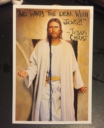 The kid that delivered this to my door for his church had a great sense of humor about his job