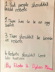 The Laws of AI - written by a  and  year old kids