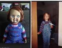 The left is a Chuckie doll The right is me when I was about  I dont see a resemblance