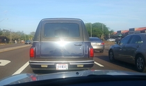 The licence plate on his hearse