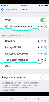 The neighbors must be pretty concerned every time they look at the Wi-Fi connections