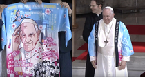 The popes new anime jacket for his Japan visit