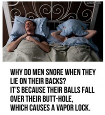 The reason as to why men snore