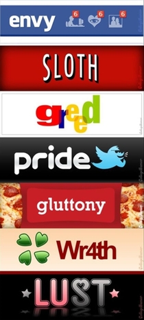 The Seven deadly Sins as websites