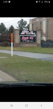 The sign at my local strip club