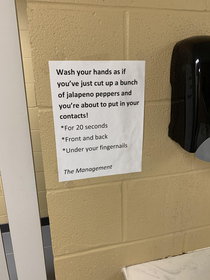 The sign my school put up next to sinks