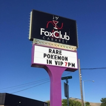 The sign outside my local strip club