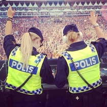 The Swedish police posted this on their official Facebook page during a music festival with the text Its da sound of da police