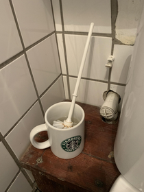 The toilet brush in an independent coffee shop There was a Starbucks directly across the road