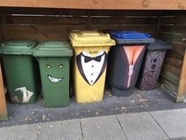 The trash bins in my neighborhood are naughty