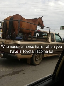 The two extra horse power is doing nothing for his Tacoma