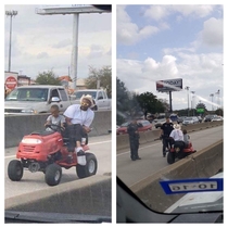 The Two redditors capture rise and fall of lawnmower guy and his son driving in the HOV lane