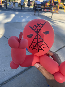 The way my sons Spider-Man balloon deflated