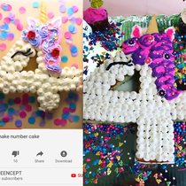 The wife killed it for our nieces Birthday Left is YouTube right is the wife